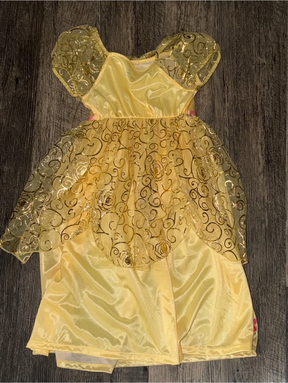 Disney Princess Belle Pajama Nightgown Size 3T Beauty & The Beast Yellow Gold - Picture 6 of 6